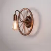 V￤gglampa vintage industriell ljus restaurang bar caf￩ korridor s￤ngen sovrum trapp balkong belysning j￤rnhjul sconce