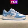 Vintage Bathing Apes Sta Low Casual Chaussures Hommes Femmes Baskets À Lacets En Cuir Bleu Noir Vert Orange Blanc Rose Pastel Designers Chaussure Mode Baskets De Plein Air