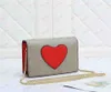 Designer Cross Body Bag Luxury Classic Lady Bags Chain Wallet Heart Pattern Messenger purse Versatile Small Square Bag