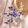 Coiffures perle cristal mariée cheveux peignes strass accessoires de mariage mode mariées casque fête bal bijoux pour femmes