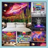 Tapisseries Planète Tapisserie Trippy Montagne Psychédélique Galaxie Espace Fantastique Champignon Magie Rivière Paysage Drop Livraison Maison Jardin Otajh