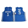 Ed NCAA Kentucky Wildcats College Basketball Jerseys 5 Malik Monk 3 Edrice Ado 1 John Calipari 0 Deaaron Fox University Jersey