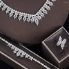 Brincos de colar Conjunto 2022 Top Luxury Cubic Zirconia Wedding Nigeria de 4 acessórios de noiva femininos