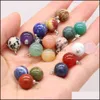 Arts And Crafts 10Mm Natural Semiprecious Stone Ball Charms Rose Quartz Healing Reiki Crystal Pendant Diy Necklace Earrings Women Fa Dheug