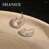 Stud￶rh￤ngen Shanice 925 Sterling Silver Wave Shape Round Circle Fantastiskt pris Guld Sm￥ ￶rh￤nge f￶r kvinnamodsmycken Party Party