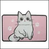 Tapis Chat Dessin Animé Sable Scra Poussière Porte Entrée Bienvenue Tapis Couloir Bain Tapis Antidérapant Enlèvement Tapis Fil Boucle Footpad Drop Delivery Otmhc