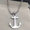 2023 Tennishalsband Båt Anchor Pendant Designer Halsband Bohemian Blue Diamond Clavicle Vintage Gold Plated Hook Fashion Jewelry Hip Hop Pendants Women Men Men