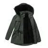 Trench-Coats pour femmes N521 Femmes d'hiver Vestes en coton Col de fourrure d￩tachable