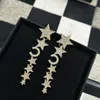 Fashion Gold Stars Pendent Studs Luxury Diamond Letters Earring Designer Jewelry Charming Women Love Earrings Mens C 925 Silver With Box Top