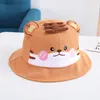 Berets 2022 Cotton Cartoon Tiger Tiger Hat Fisherman Outdoor Travel Sun Cap dla dzieci i dziewcząt YZ-10