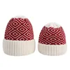 Bérets adulte et bébé 2 pièces automne hiver thermique chaud laine tricoté chapeau casquette hommes course chapeaux séchage rapide