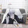 Couvertures Gojo Satoru Collage Manga velours imprimé Anime multifonction léger jeter couverture pour la maison chambre couvre-lit 1