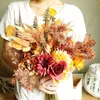 Decorative Flowers Fall Artificial Autumn Decor Silk Bouquet For Home Wedding Thanksgiving Decoration Table Centerpiece