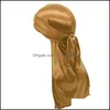 Beanie/Skull Caps M￤n Kvinnor Solid Color Hat Bandanas Silky Headwraps Hip Hop Sports Hair Accessories Fashion Headwear Drop Delivery DH28Z