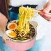 Bowls Ceramic Binaural Safe Bowl For Noodle Vegetables Fruit