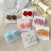 Boucles d'oreilles coréennes à fleurs irrégulières, en résine transparente, pour femmes, Orange clair, blanc, bijoux d'été, cadeau, 2022