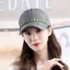 Chapeaux larges chapeaux d'été maille respirante casquettes de baseball chapeau snapback hip hop parasol pour femmes filles mode strass anti-uv soleil