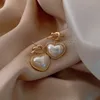 Dolce grande amore cuore perle orecchini pendenti per le donne ragazze moda coreano squisito orecchino gioielli da sposa per feste regali