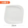 Plates Creative Ceramic Flat Plate Pure White Western Pasta Sushi Dessert Square Simple Home Breakfast