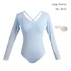 Scene Wear Girls Lång ärm Camisole Leotard Ballet Gymnastic Active Tank Unitard Bodysuit Praise Dance Justerbara Leotards Kvinnor