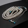 Strand Pearl Tasbih Prayer Beads 99 Natural Freslwater Muslim Rosary Size 6-7mm Misbaha Islamic Eid Gift Arabiska modesmycken