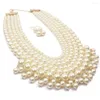 Boucles d'oreilles de collier Set T6480 Africain Style Women Fashion Pearls bijoux