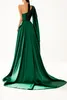 Emerald Green Sexy Prom Dresses Long For Women One Shoulder Open Back High Side Split Floor Length Evening Party Gowns Special Occasion Dress Custom Made