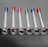 Colorful Pyrex Glass Oil Burner Pipe tobacco herb oil nails Water Hand Smoke Accessories Tube Smoking Pipes FY2307 1215