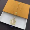 Designer colar de ouro clássico letras pendente de moda feminina colar jóias de casamento acessórios com caixa de presente178s