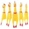 Animali domestici Giocattoli per cani Screaming Chicken Squeeze Sound for Dogs Super Durable Funny Squeaky Yellow Rubber Chick Giocattolo da masticare 1215
