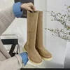 Boot Autumn Winter New Woman Shoes Platform Stretch Long Boot Road Toe Vintage Knee High Botas de Mujer 221213