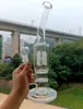 Cachimbos de água Bong transparentes com quádruplo foguete Perc Reciclador de água Dab Rig Filtros de favo de mel Tubos com tigela de vidro