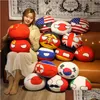 Pluszowe lalki 10/30/40 cm Country Ball Toy Wiselant Polandball Doll Dollball Zssr USA France Rosja Wielka Brytania Japonia Niemcy Włochy wystrój DHPXW