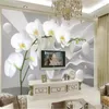 Fonds d'écran personnalisé 3d fleur revêtement mural papier peint Dabstract espace Phalaenopsis boule salon chambre amélioration de la maison