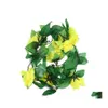 Decorative Flowers Wreaths Vosarea Simation Rose Rattan Flower Garland Wedding Party Artificial Vines Decoration Drop Delivery Hom Otgrs