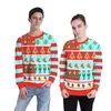 Herrtr￶jor stor storlek ful julpar klockor tr￤d tryck xmas tr￶jor toppar semester hem jumper kvinnor man roliga tr￶jor