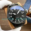 Multiple Styles Watches 43mm Ref.327001 Arab Numbers Dial Big Pilot Smooth Bezel Genuine Leather Strap Automatic Mechanical Sapphire Glass Mens Wristwatch
