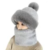 Boinas de chapéu de gorro, anti-fada multiuso manter quente inverno frio damas pescoço panor mais touca de bobble para montar
