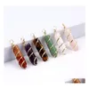 Kunst en ambachten mode Gold Wire Wrap Stone Charms Form Point Chakra Hangers voor sieraden Making Sports2010 Drop Delivery Home Gard Dh7ac