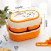 Ensembles de vaisselle boîte à déjeuner portable pour enfants école et bureau micro-ondes en plastique Bento double couche salade récipient de fruits