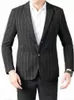 Ternos masculinos Business Black Stripes Men Suaço sob medida 2 peças Calças Blazer