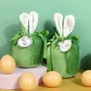 Nouveauté créative oeuf de Pâques sac à cordon polaire floue longue oreille panier de rangement de bonbons enfants fête festival sacs-cadeaux mignon doux oreilles de lapin pochette d'emballage