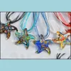Pendant Necklaces Fashion Wholesale Mixed Color Handmade Murano Lampwork Glass 6Color Starfish Pendants Necklace Drop Delivery Jewelr Dhmqn