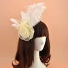 Headpieces Flower gaze veer haarpin bruids feest tiara broche corsage jurk accessoires Korea Japan zwart wit