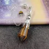 Hangende kettingen mode natuurlijke tijger-eye genezende kristallen slinger kwarts kristallen ketting dronken reiki chakra sieraden