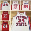 Retro personalizado Chris Herren #24 Fresno Jersey College costure