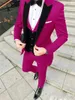 Wykonany na zamówienie Tuxedos One Button Men Suits Peak Lapel Groomsmen Wedding/Prom/Dinner Man Man Blazer Pants Tie kamizelka M213
