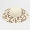 Chapéus de aba larga 2022 Straw Hat Summer Fashion Fashion Big Beach Férias Sun Personalidade Estampa de leopardo Protetor solar