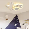 Taklampor 52 cm LED Dimble Flush Mount f￶r barnrumsrum sovrumsstilstil 32W hemlampor fixturer