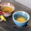 Chinesische Vintage Keramik Teetasse Wiederverwendbare Change Kiln Teetasse 6 Farben Kleine Kung Fu Master Teetassen Teegeschirr Linien Flaschen BH8135 TQQ